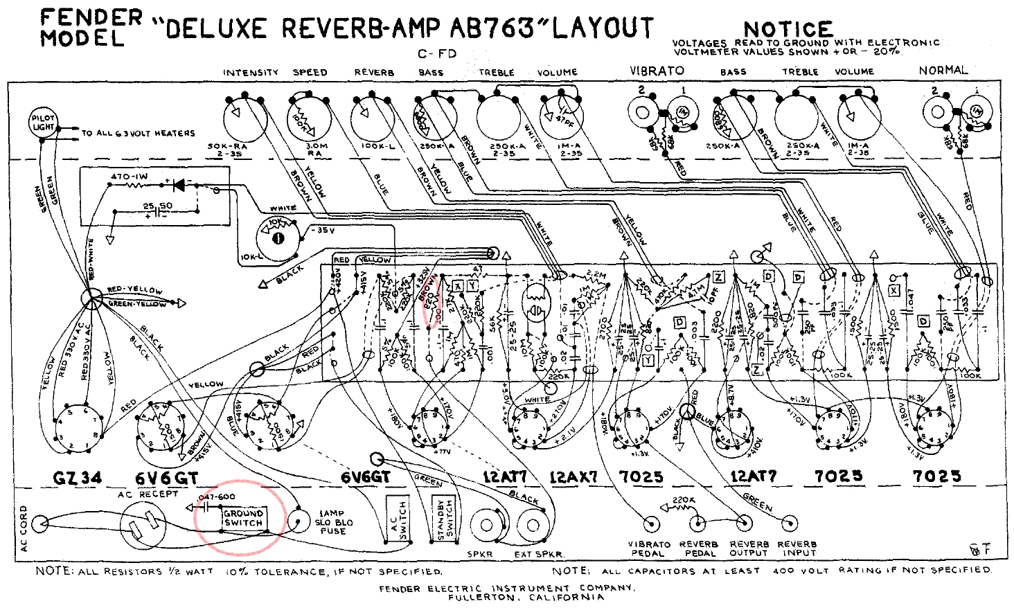 Fender Amp Tube Chart