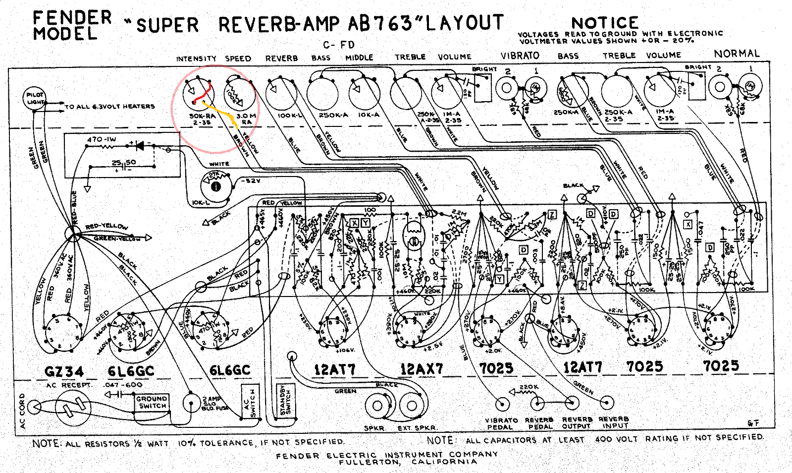 Twin Reverb Tube Chart