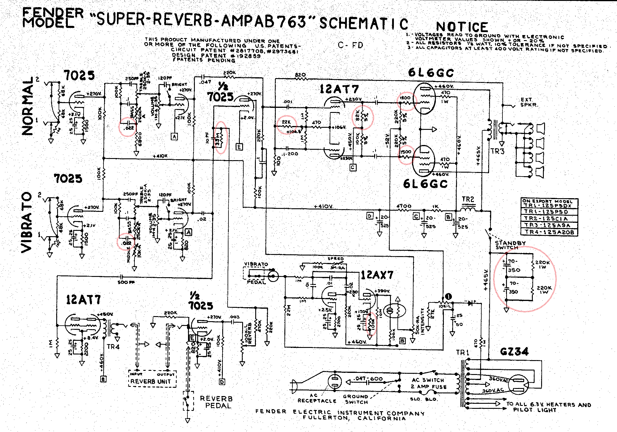 fender super amplificador reverb 65 reissue schematics